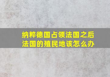 纳粹德国占领法国之后 法国的殖民地该怎么办